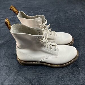 Dr. Martens White Leather Boots